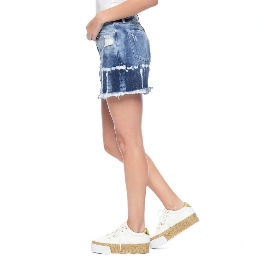 Juicy Couture Bleach Blue Denim Mini Skirt 27 - Picture 4 of 8